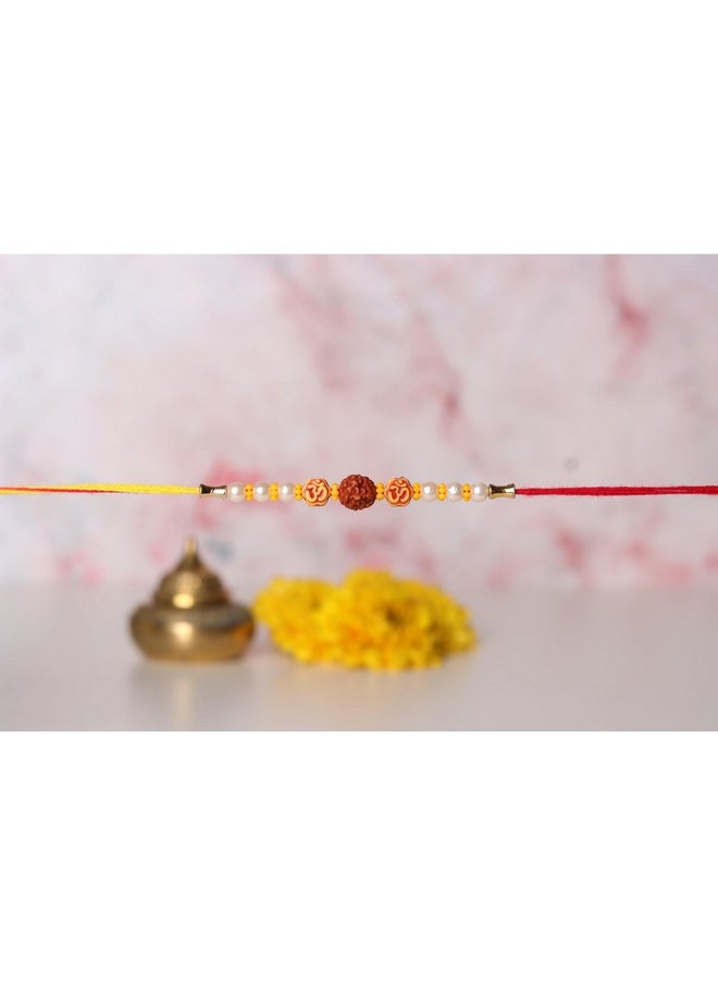 CHERKRAFT - CHERKRAFT Rudraksha Rakhi Set of 3 for Brother OM Rakshabandhan Rakhies Thread - 16 - Image 1