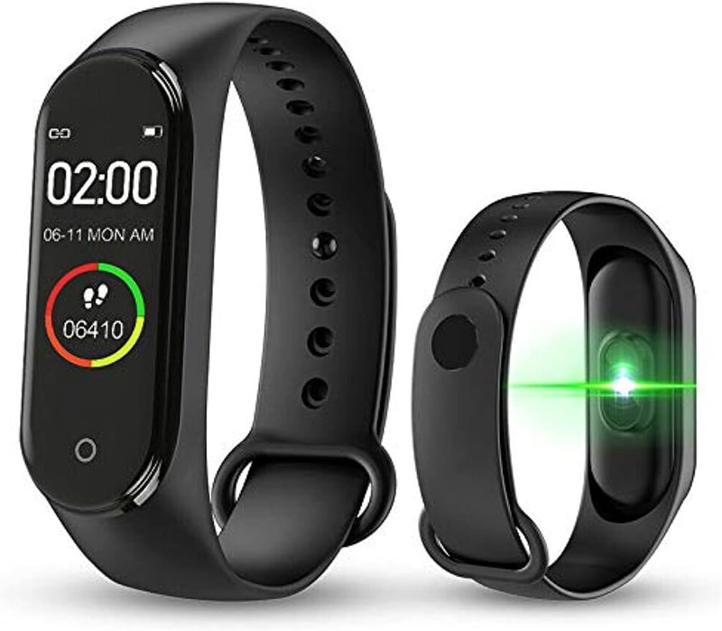 GLEVAR M4 Bluetooth Smart Watch Fitness Tracker Waterproof Wristband with Pedometer, Heart Rate Blood Pressure Monitor, Sleep Tracker, Alarm & Sports Mode for Men Women Android iPhone - Image 1