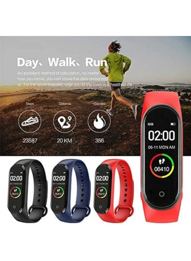 GLEVAR M4 Bluetooth Smart Watch Fitness Tracker Waterproof Wristband with Pedometer, Heart Rate Blood Pressure Monitor, Sleep Tracker, Alarm & Sports Mode for Men Women Android iPhone - Image 2