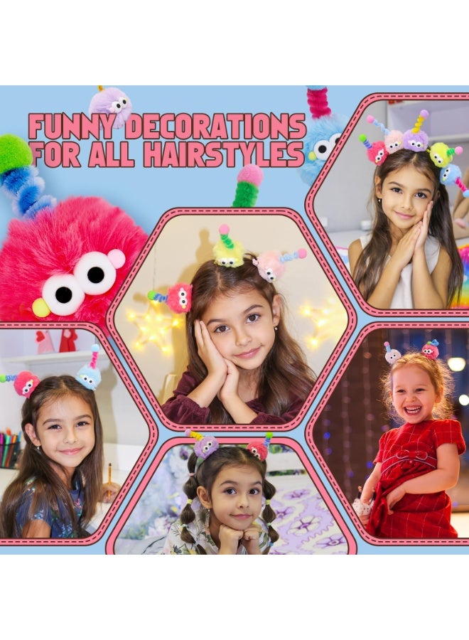 عام مشابك شعر بوم بوم مضحكة للفتيات، إكسسوارات شعر كرتونية طريفة، مشابس ليوم الشعر المجنون للأطفال، 5 قطع. - Image 5