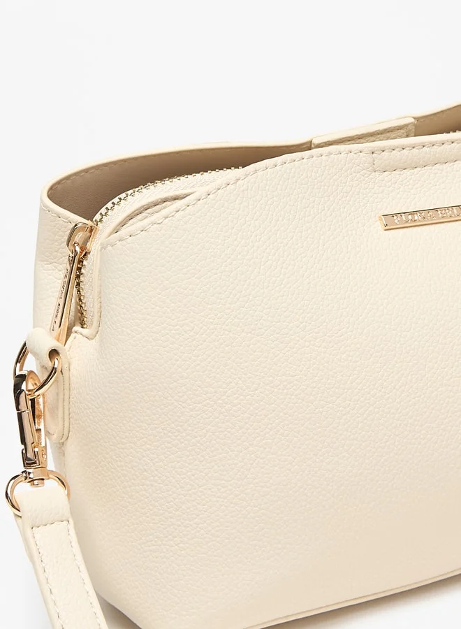فلورا بيلا من شو إكسبرس Women Textured Crossbody Bag with Zip Closure and Detachable Strap