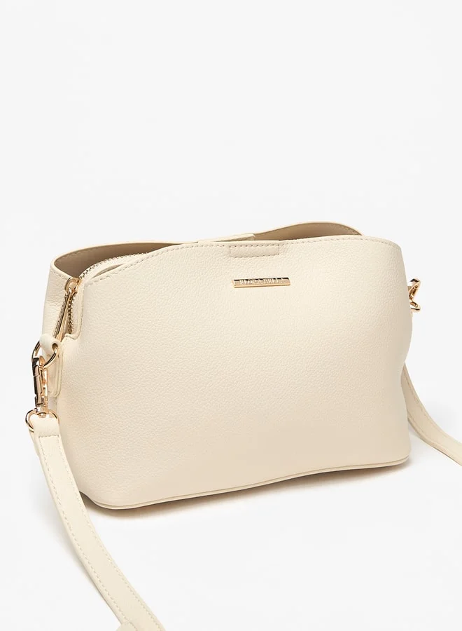 فلورا بيلا من شو إكسبرس Women Textured Crossbody Bag with Zip Closure and Detachable Strap
