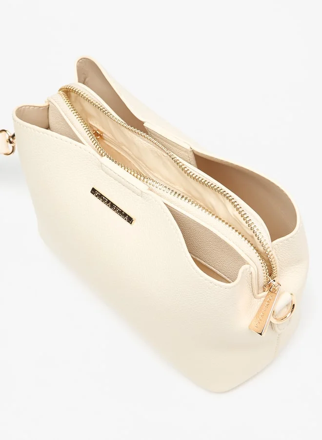 فلورا بيلا من شو إكسبرس Women Textured Crossbody Bag with Zip Closure and Detachable Strap