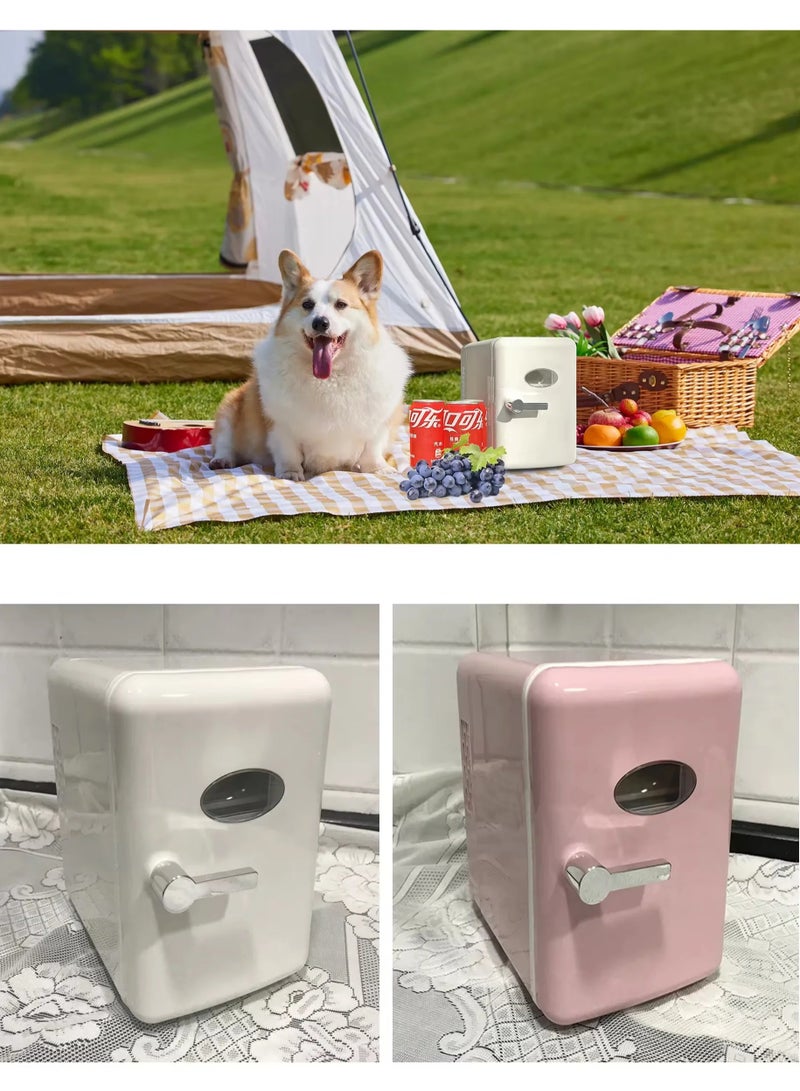 ET-LIFE Mini Fridge, 4L Refrigerator, Compact and Portable Cold Room, Low Noise Refrigerator, Cool & Heat Car Travel Storage, Makeup Skincare Fridge (Pink) - Image 3