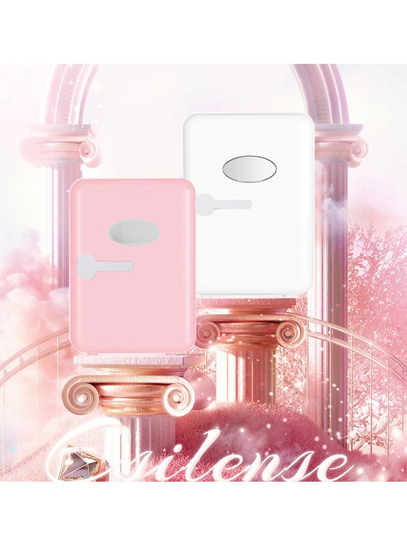 ET-LIFE Mini Fridge, 4L Refrigerator, Compact and Portable Cold Room, Low Noise Refrigerator, Cool & Heat Car Travel Storage, Makeup Skincare Fridge (Pink) - Image 2