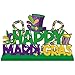 CHYAGCLT Mardi Gras Decorations Wooden Table Centerpieces 118x7 Inches Happy Mardi Gras Table Decorations Carnival Tiered Tray Decor for Masquerade Party Decor - Image 2