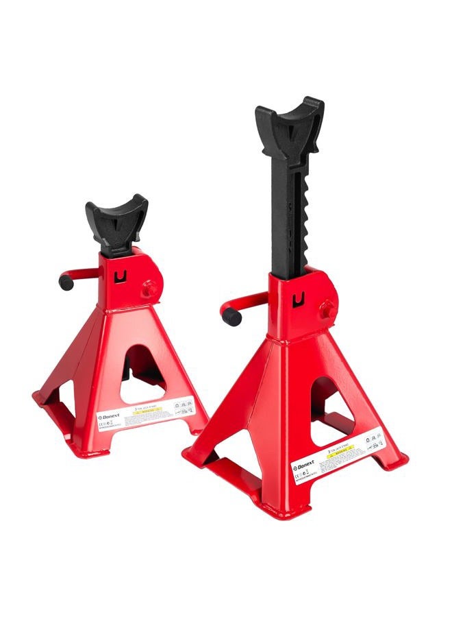 Donext Jack Stands 3 Ton (6,500 lb) Capacity Steel, 1 Pair Red Lifting Stand Adjustable Jack Stands - Image 1