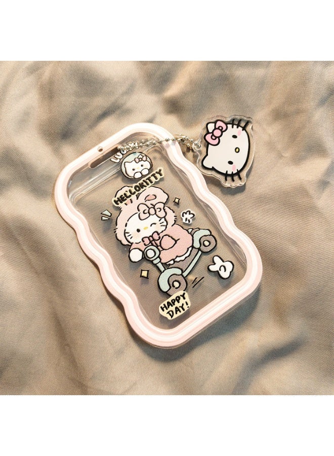 NIBEMINENT 1 - Piece Cartoon Kpop Photo Card Holder Pendant Key Chain ID Badge Holder ID Card Holder Photo Card Protector for School ID Office ID Access Card for Women Girls
