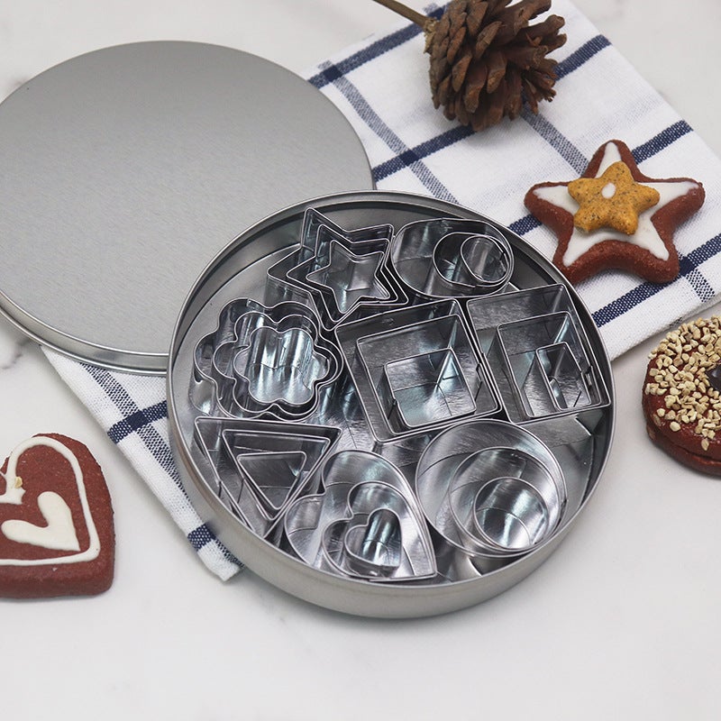 Stainless Steel 24 Piece Set Biscuit Mold Cookie Chocolate Cake Baking Set Diy Pattern Kitchen Tools - Image 2
