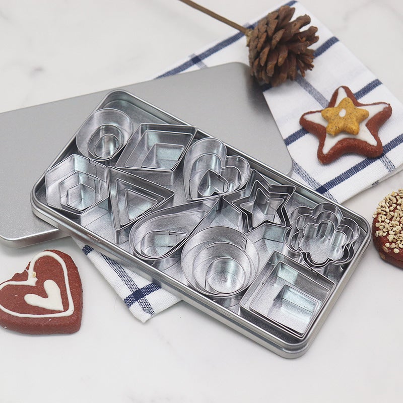 Stainless Steel 24 Piece Set Biscuit Mold Cookie Chocolate Cake Baking Set Diy Pattern Kitchen Tools - Image 5