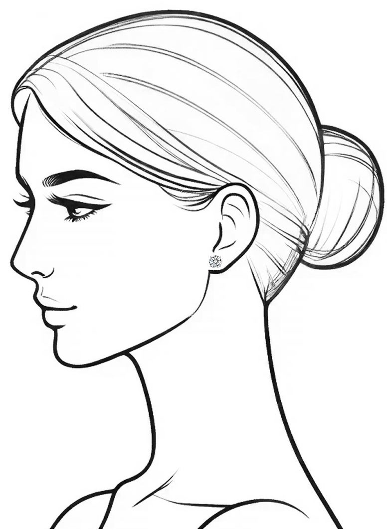 غَيْرُ مَألُوف قرط ألماس مقلد 2+2 قيراط  - Image 3