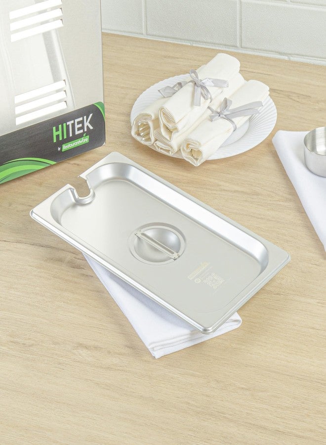 Restaurantware Steam Table Pan Cover 1 Count 12.8 x 6.9 Inch Stainless Steel Lid with Handle, Compatible 1/3 Size Container Sold Separately for Catering, Foodservice, and Commercial Kitchens - Image 5