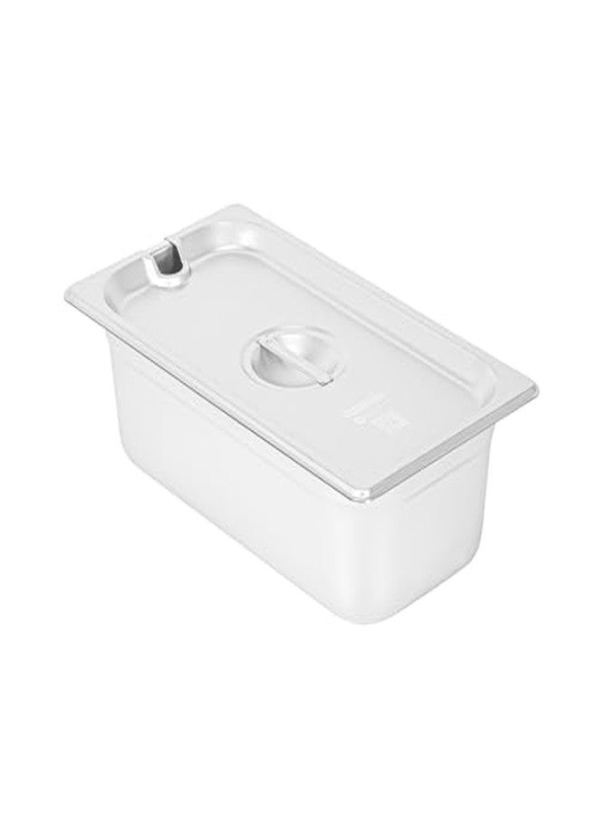 Restaurantware Steam Table Pan Cover 1 Count 12.8 x 6.9 Inch Stainless Steel Lid with Handle, Compatible 1/3 Size Container Sold Separately for Catering, Foodservice, and Commercial Kitchens - Image 2