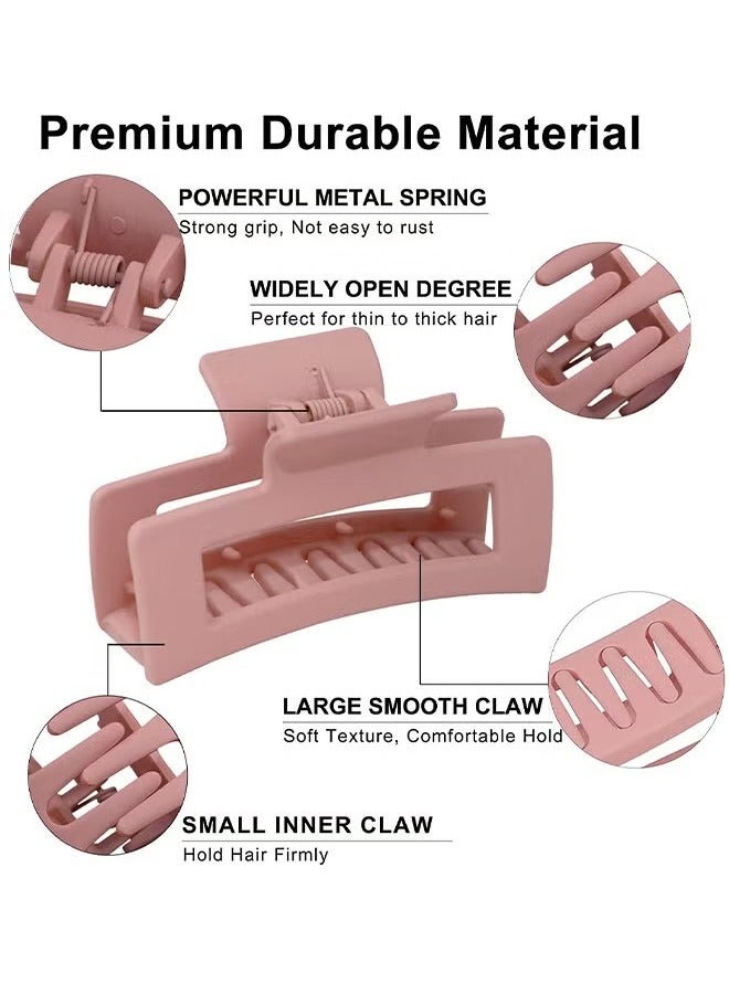 4 PCS Hair Claw Clips, Large Claw Hair Clips For Thick Hair Strong Hold Hair Matte French Design Claw Clips, Hair Clips For Non-slip Hair Clip Rectangular Jaw Clips Gifts For Women - Image 3