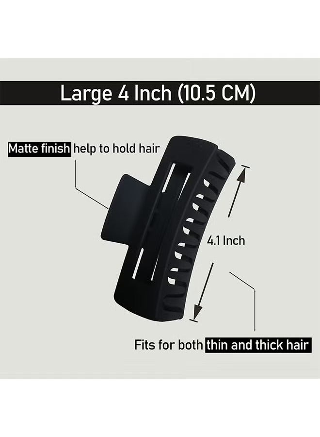 4 PCS Hair Claw Clips, Large Claw Hair Clips For Thick Hair Strong Hold Hair Matte French Design Claw Clips, Hair Clips For Non-slip Hair Clip Rectangular Jaw Clips Gifts For Women - Image 4