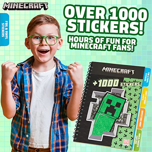 Minecraft Sticker Book for Kids - 28 Sheets, Over 1000 Creeper Collector Stickers for Scrapbooking, Creative Activity Set, Gamer Gifts for Boys - Image 3