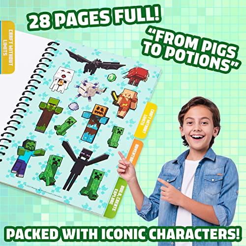 Minecraft Sticker Book for Kids - 28 Sheets, Over 1000 Creeper Collector Stickers for Scrapbooking, Creative Activity Set, Gamer Gifts for Boys - Image 4