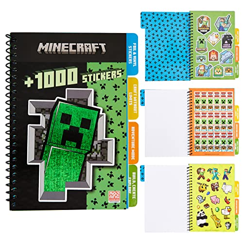 Minecraft Sticker Book for Kids - 28 Sheets, Over 1000 Creeper Collector Stickers for Scrapbooking, Creative Activity Set, Gamer Gifts for Boys - Image 1