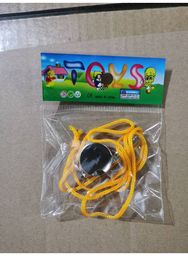 Generic Referee Special Whistle Metal Whistle Stainless Steel Iron Whistle Coach Special Command Whistle Outdoor Sports Whistle-Color:Individual Bag Of Metal Whistles [golden Yellow Wire] - Image 1