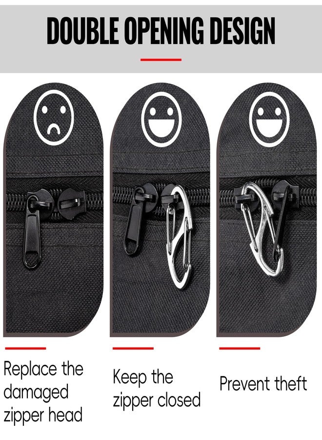 Meschett 20Pcs Zipper Clips Anti Theft, Zipper Pull Replacement for Backpacks, Dual S Shaped Small Carabiner Clip Theft Deterrent for Suitcase, Keep Luggage Closed(Silver and Black) - Image 4