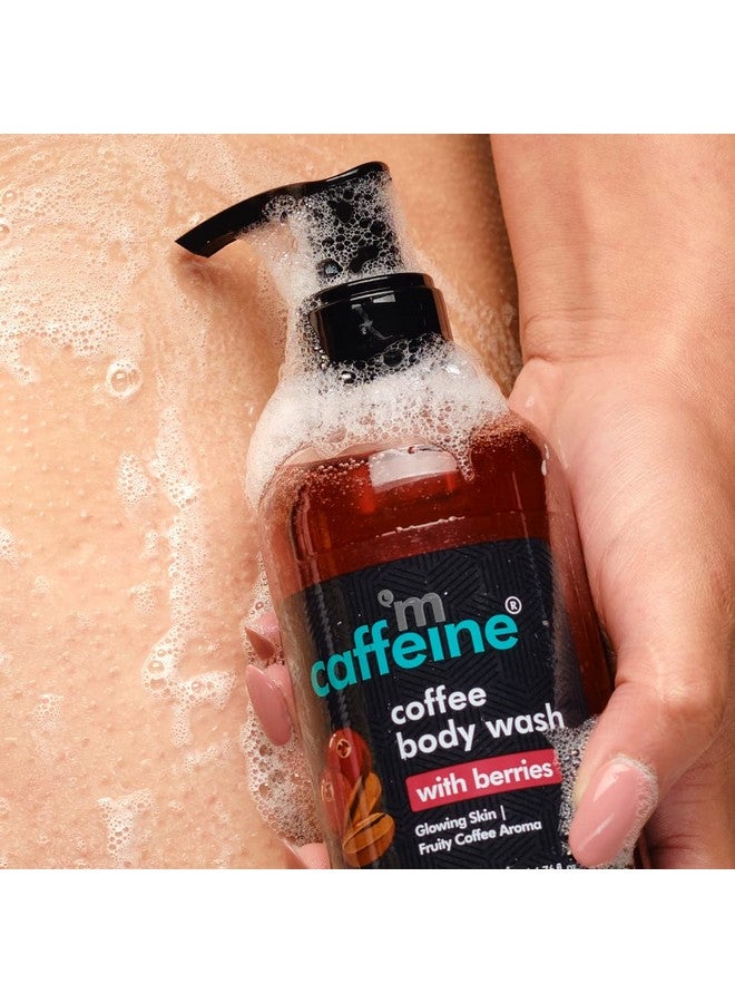 إم كافيين غسول الجسم بالقهوة مع التوت، عبوة اقتصادية مكونة من عبوتين منظف الجسم الغني برائحة التوت الحلو والنابض بالحياة بفيتامين C وE لبشرة مرنة، جل استحمام خالٍ من الكبريتات للرجال والنساء، 200 مل - Image 5