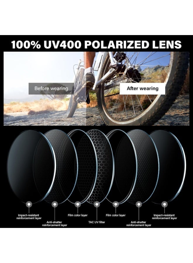 Sports Polarized Sunglasses for Men Cycling Running Fishing UV Protection Sun Glasses Lightweight Half Frame Goggles - Image 3