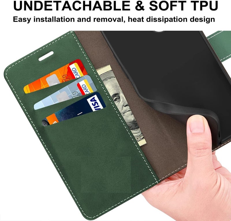 ClickCase Trend Series for Poco X4 Pro 5G Leather Wallet Flip Case Magnetic Closure Flip Cover for for Poco X4 Pro 5G (Olive Green) - Image 3