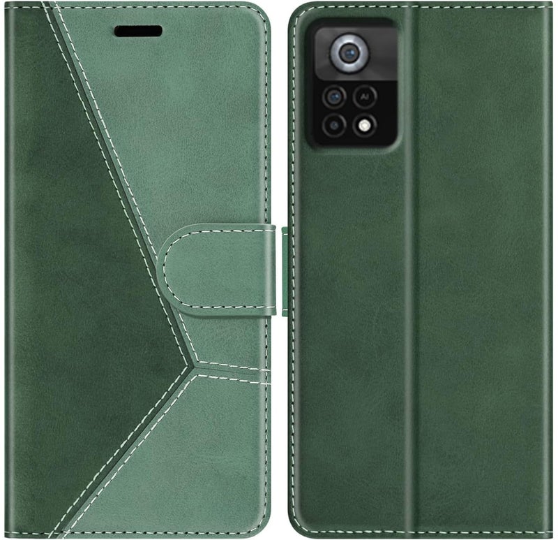 ClickCase Trend Series for Poco X4 Pro 5G Leather Wallet Flip Case Magnetic Closure Flip Cover for for Poco X4 Pro 5G (Olive Green) - Image 1