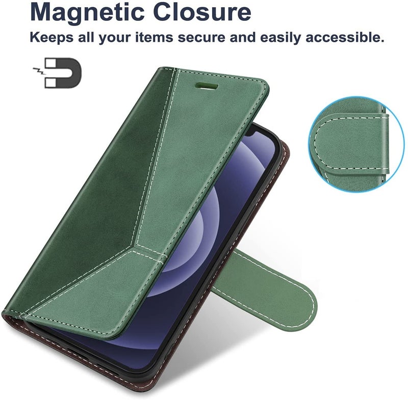ClickCase Trend Series for Poco X4 Pro 5G Leather Wallet Flip Case Magnetic Closure Flip Cover for for Poco X4 Pro 5G (Olive Green) - Image 2