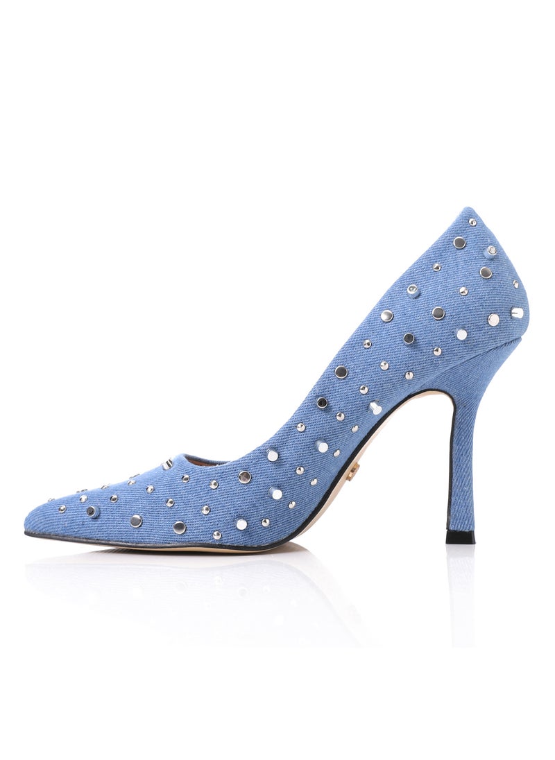 DejaVu - Slip On Studded Allover Statement Heels - Image 1