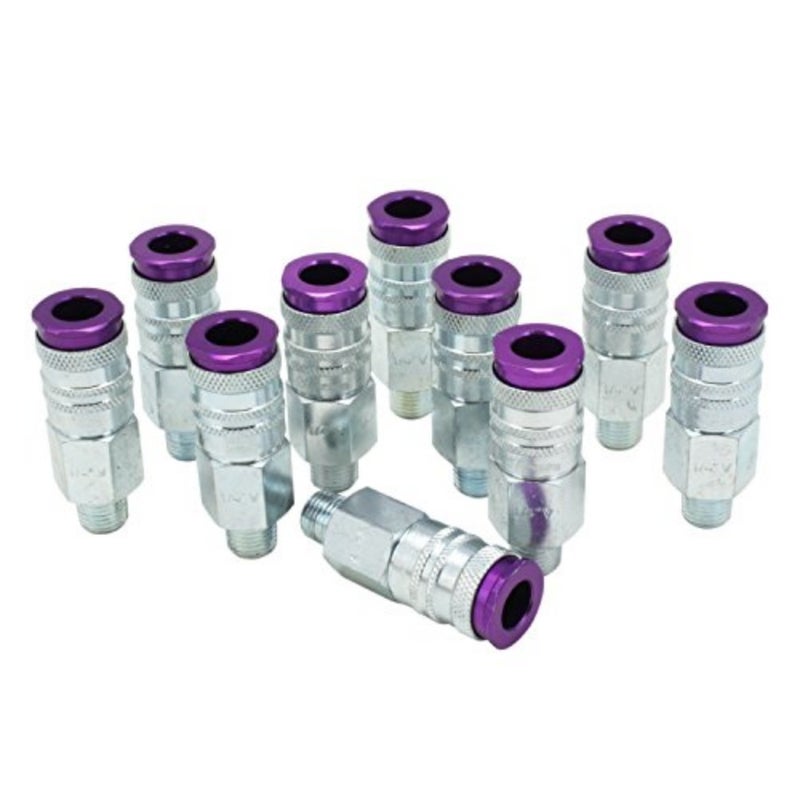 وصلة هوائية ColorFit HIGHFLOWPRO™ 765VC - نمط V، أرجواني - 1/4 بوصة NPT ذكر، (صندوق من 10) - Image 2