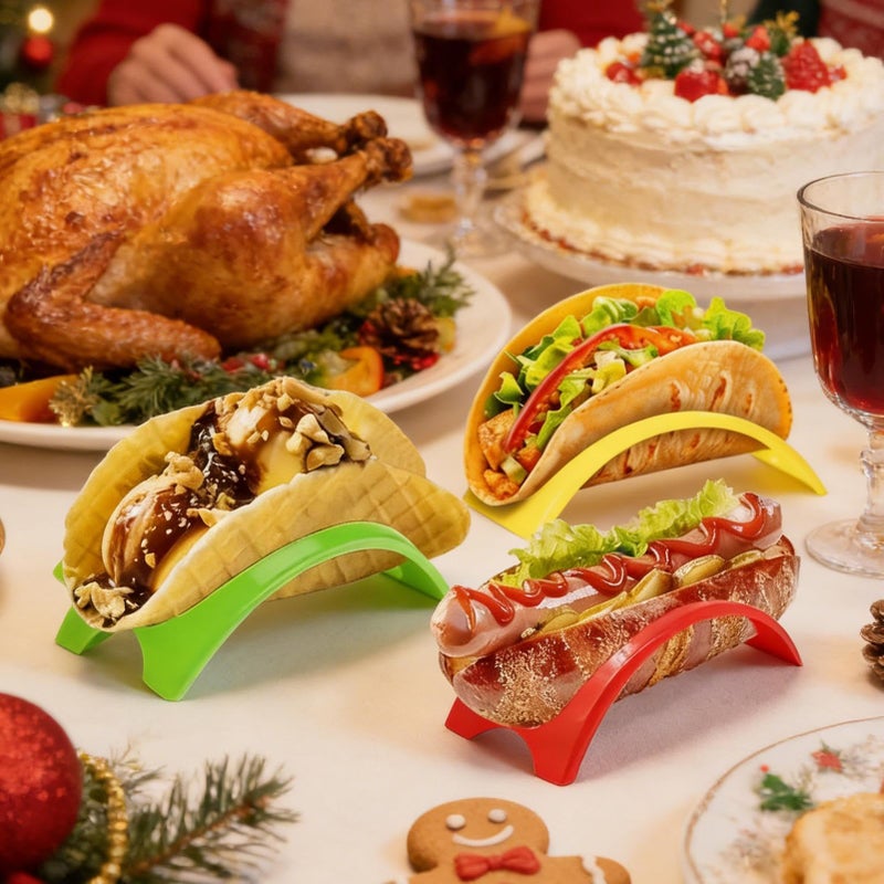 Taco Holder and Hot Dog Tray Set of 18 Pieces for Home Cooks and Party Hosts - Image 4