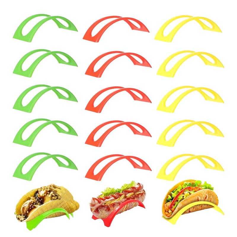 Taco Holder and Hot Dog Tray Set of 18 Pieces for Home Cooks and Party Hosts - Image 2
