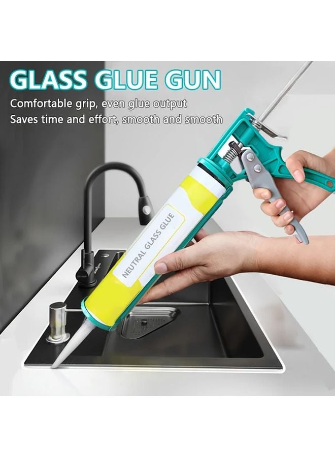 1PC Green Automatic Caulking Gun For Glass Adhesive And Sealant Smooth Finish - Image 4