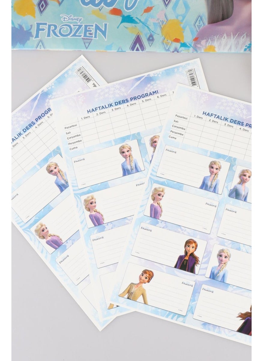 Elsa - Dekomus Licensed Frozen 12 Piece Stationery Set Snap File, School Label, Pencil with Eraser, Pencil Sharpener, Notepad, Drawing Book - Image 1