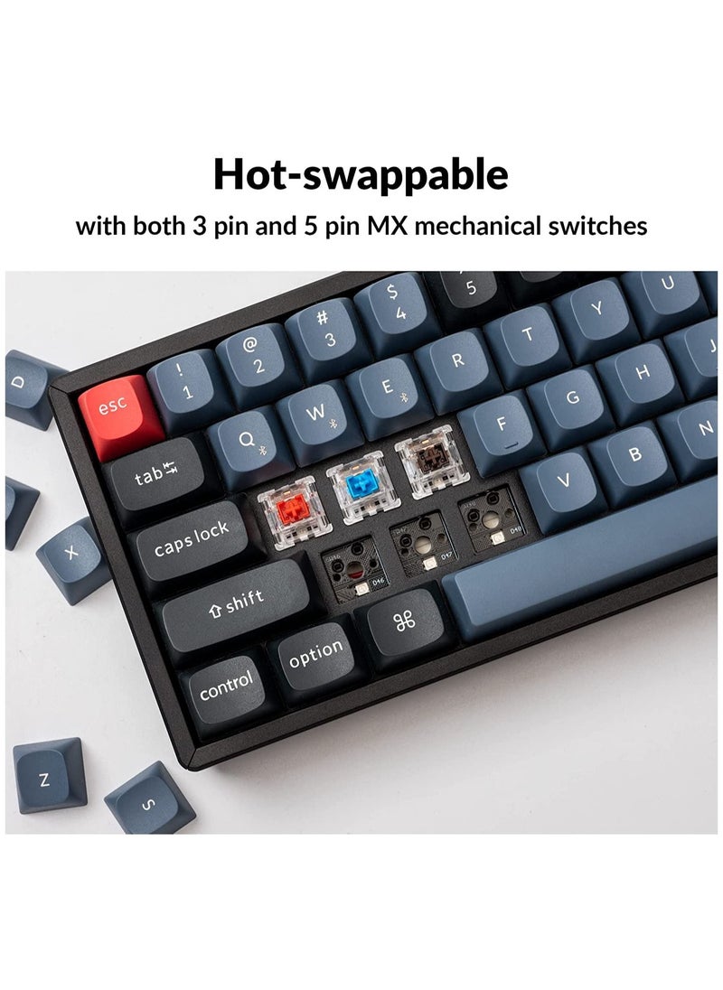 Keychron - K6 Pro Wireless Custom Mechanical Keyboard, QMK/VIA Programmable Macro, Hot-Swappable Keychron K Pro Brown Switch, 65% Layout Aluminum RGB Backlit Office Gaming Keyboard for Mac Windows Linux - Image 1