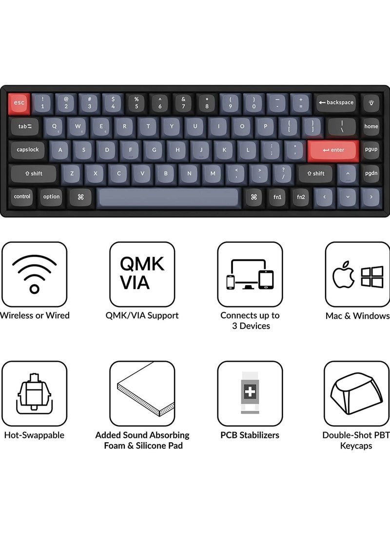 Keychron لوحة مفاتيح ميكانيكية لاسلكية مخصصة K6 Pro، ماكرو قابل للبرمجة QMK/VIA، مفتاح بني K Pro قابل للتبديل السريع، لوحة مفاتيح ألعاب مكتبية بإضاءة خلفية RGB من الألومنيوم بنسبة 65% لنظام التشغيل Mac وWindows وLinux  - Image 5