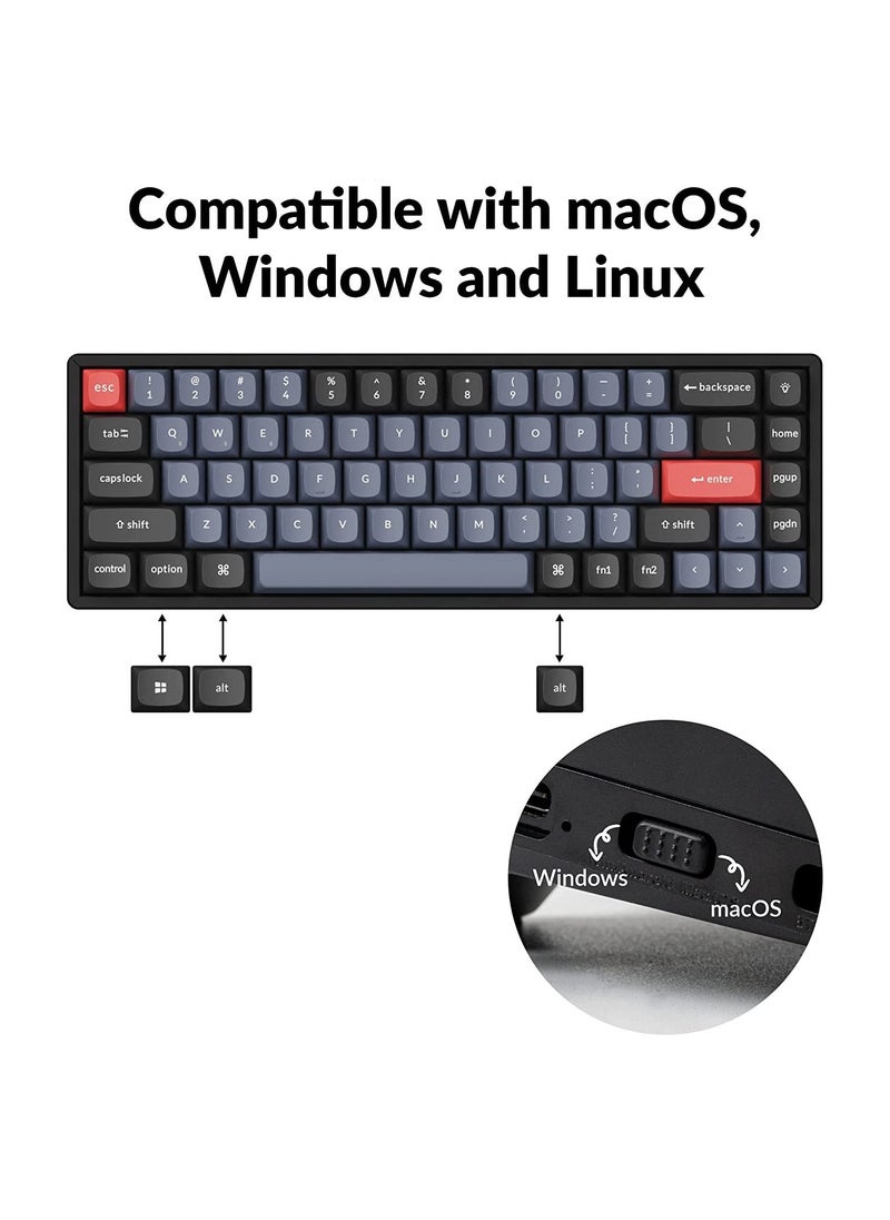 Keychron - K6 Pro Wireless Custom Mechanical Keyboard, QMK/VIA Programmable Macro, Hot-Swappable Keychron K Pro Brown Switch, 65% Layout Aluminum RGB Backlit Office Gaming Keyboard for Mac Windows Linux - Image 1