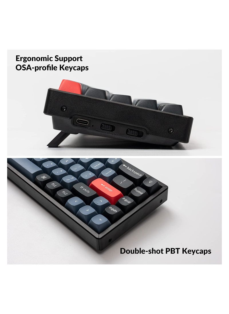 Keychron لوحة مفاتيح ميكانيكية لاسلكية مخصصة K6 Pro، ماكرو قابل للبرمجة QMK/VIA، مفتاح بني K Pro قابل للتبديل السريع، لوحة مفاتيح ألعاب مكتبية بإضاءة خلفية RGB من الألومنيوم بنسبة 65% لنظام التشغيل Mac وWindows وLinux  - Image 4