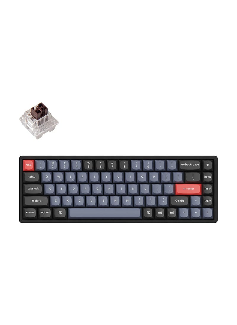 Keychron لوحة مفاتيح ميكانيكية لاسلكية مخصصة K6 Pro، ماكرو قابل للبرمجة QMK/VIA، مفتاح بني K Pro قابل للتبديل السريع، لوحة مفاتيح ألعاب مكتبية بإضاءة خلفية RGB من الألومنيوم بنسبة 65% لنظام التشغيل Mac وWindows وLinux  - Image 1