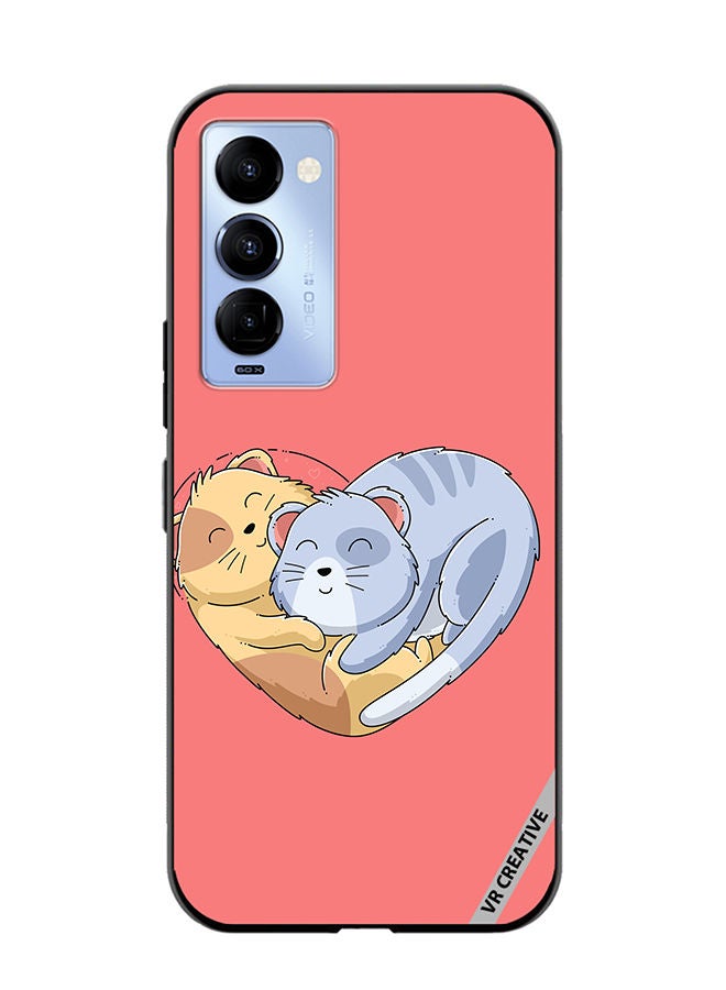 VR CREATIVE Protective Case Cover For Tecno Camon 18/18 P Klover Cat Design Multicolour - Image 1