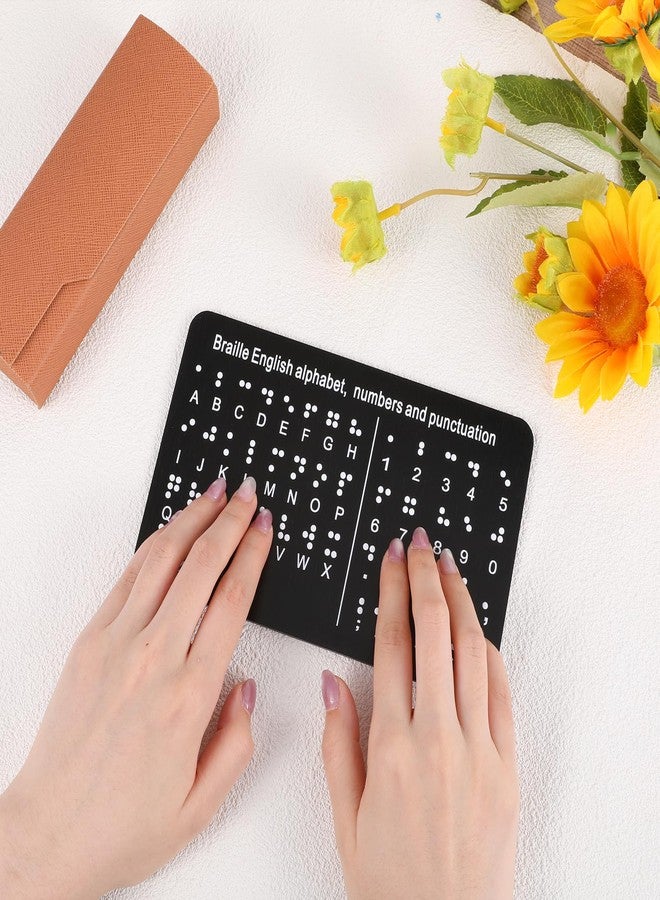 Aeaocvo Braille Alphabet Number Board, Learning Braille Letter Fingerboard with Carved Dots Alphabet Numbers Punctuation, Blind People Beginners Learn Teaching Aid, 7.5 x 4.5 inches - Image 5