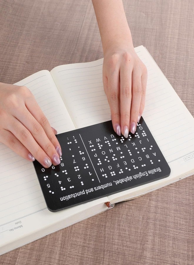 Aeaocvo Braille Alphabet Number Board, Learning Braille Letter Fingerboard with Carved Dots Alphabet Numbers Punctuation, Blind People Beginners Learn Teaching Aid, 7.5 x 4.5 inches - Image 4