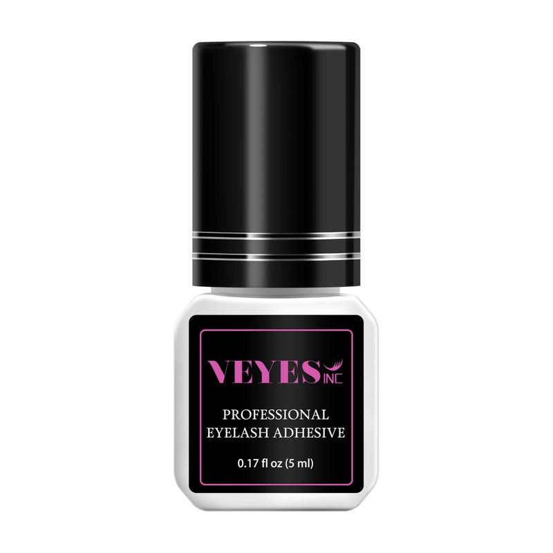 VEYES INC Eyelash Extension Glue - Extra Strong Professional Lash Glue 5ml | 1 Sec Drying time | Retention - 8 Weeks | Black Adhesive for Semi-Permanent Extensions Salon Use for Lash Tech - Image 1