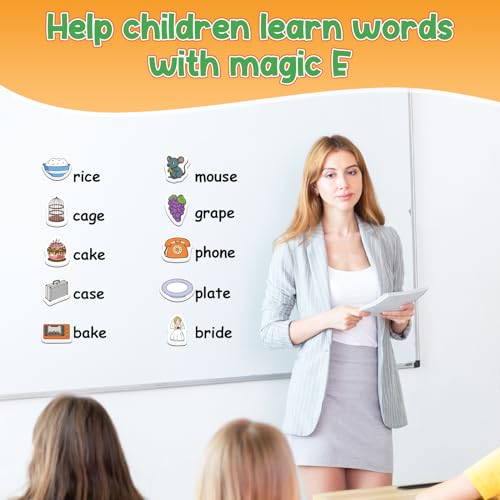 Kasfalci Magic E Word GamesPhonics Games50 Magnetic Foam ObjectsFridge Magnets for KidsSpeech Therapy Toys for ToddlerLearn to Read Spelling Reading Learning for Preschool Kindergarten Classroom - Image 5