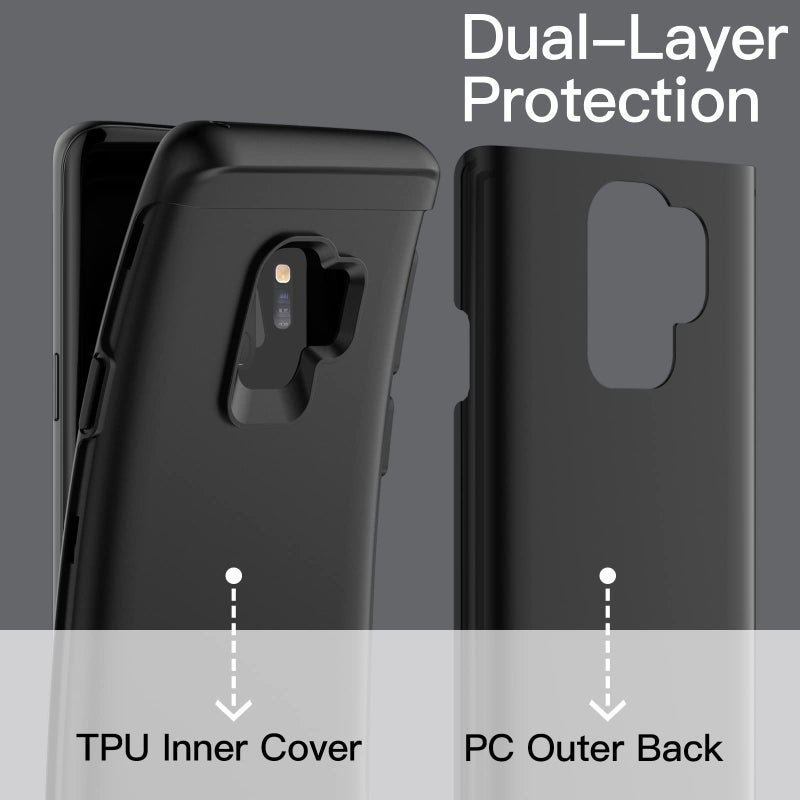 JETech Heavy Shockproof Case for Samsung Galaxy S9, Dual Layer Rugged Protective Phone Cover with Shock-Absorption (Black) - Image 3
