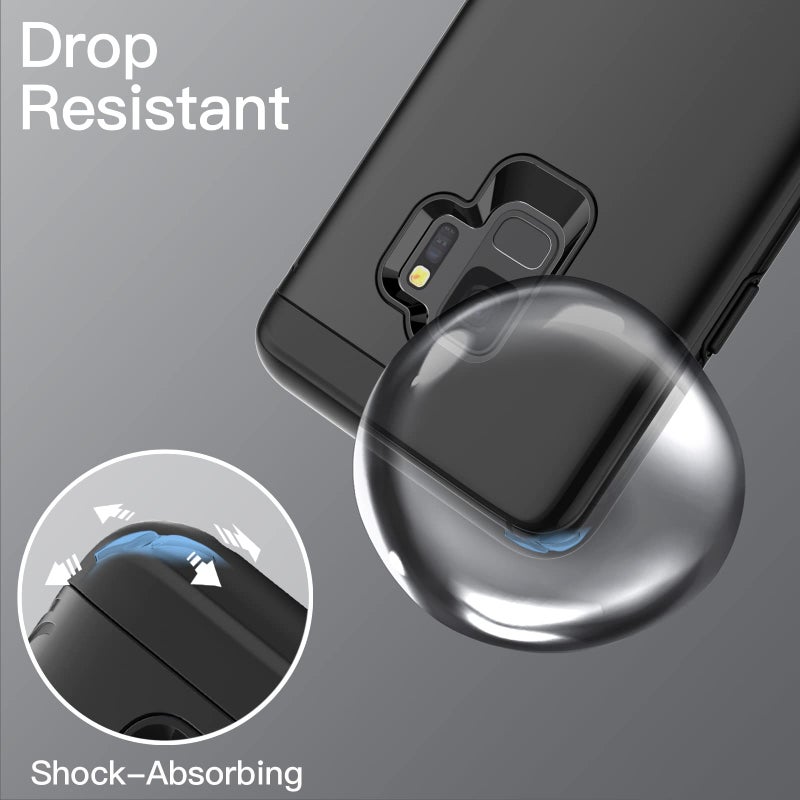 JETech Heavy Shockproof Case for Samsung Galaxy S9, Dual Layer Rugged Protective Phone Cover with Shock-Absorption (Black) - Image 5