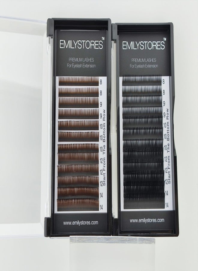 EMILYSTORES Brown Eyelash Extensions 0.10MM Lashes J B C D Curl 8-14MM Length Mix Size (Brown 0.10 J) - Image 4