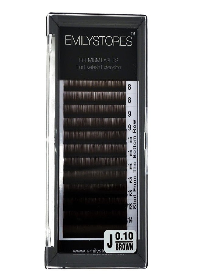 EMILYSTORES Brown Eyelash Extensions 0.10MM Lashes J B C D Curl 8-14MM Length Mix Size (Brown 0.10 J) - Image 5
