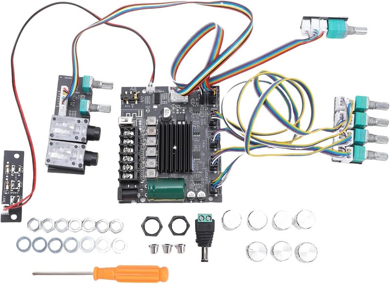 TOPINCN Amplifier Board, 50W+50W+100W Power with USB MIC Input 2.0 Channel Stereo AMP Board for DIY Speaker Sound System Audio Module - Image 1